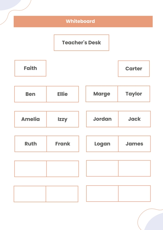 Classroom Student Seating Chart