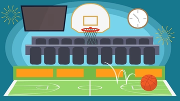 Free Cartoon Basketball Background Template to Edit Online