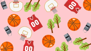 Free Pink Basketball Background Template to Edit Online