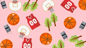 Pink Basketball Background