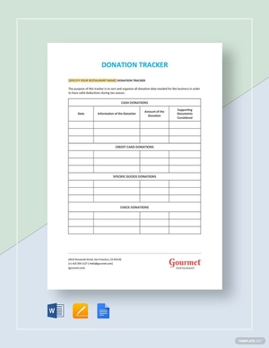 Restaurant Donation Tracker Template