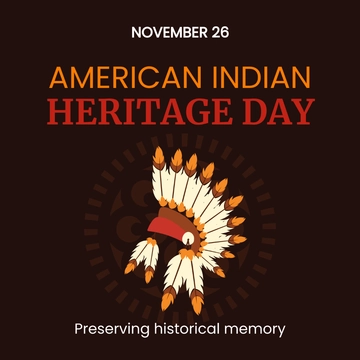 Free American Indian Heritage Day WhatsApp Post Template to Edit Online