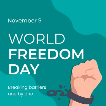 Free World Freedom Day WhatsApp Post Template to Edit Online
