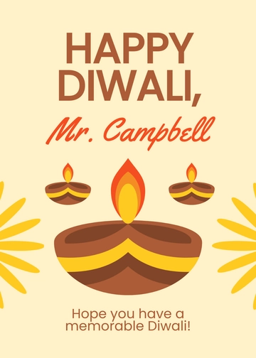 Free Happy Diwali Greeting Card Template to Edit Online