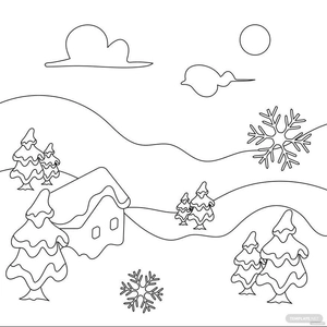 Winter Drawing Vector