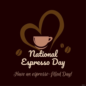 National Espresso Day Wishes Vector