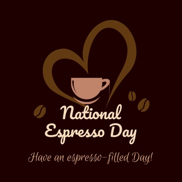 Free National Espresso Day Wishes Clipart Template to Edit Online