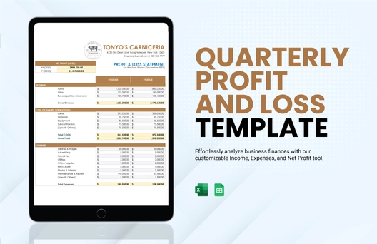 Quarterly Profit And Loss Template Quarterly Profit And Loss Template