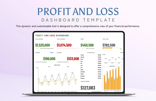 Profit And Loss Dashboard Template Profit And Loss Dashboard Template