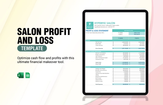 Salon Profit And Loss Template Salon Profit And Loss Template