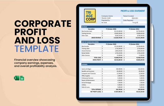 Corporate Profit And Loss Template Corporate Profit And Loss Template