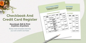 Checkbook And Credit Card Register Template