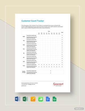 Customer Count Tracking Template