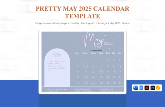 Pretty May 2025 Calendar