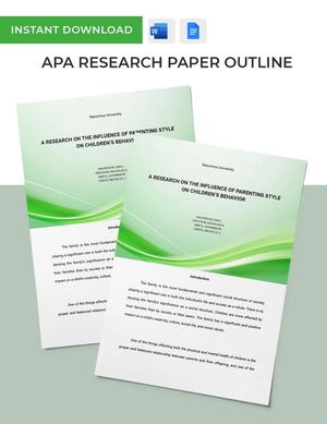 APA Research Paper Outline APA Research Paper Outline