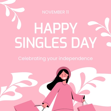 Free Singles Day FB Post Template to Edit Online