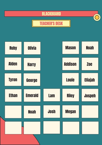 Free Creative Classroom Seating Chart Template to Edit Online