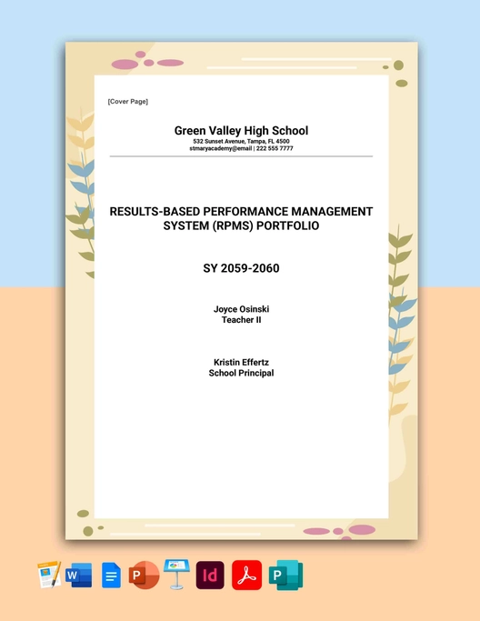 High School RPMS Portfolio Template