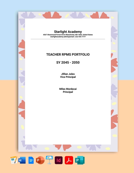 Teacher RPMS Portfolio Template