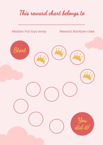 Free Princess Sticker Reward Chart Template to Edit Online
