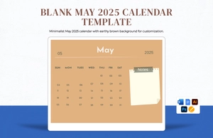 Blank May 2025 Calendar Template