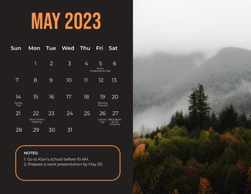Free May 2023 Photo Calendar Template to Edit Online