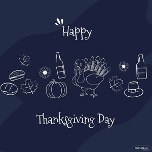 Thanksgiving Day Chalk Design Vector