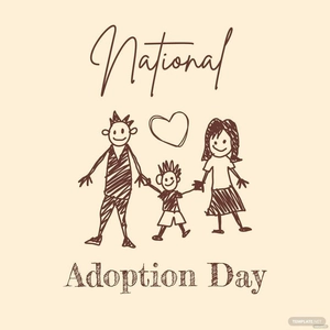 National Adoption Day Drawing Vector