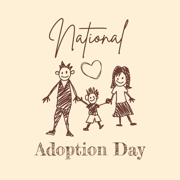 Free National Adoption Day Drawing Clipart Template to Edit Online