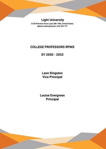 Free Sample RPMS Portfolio Template to Edit Online
