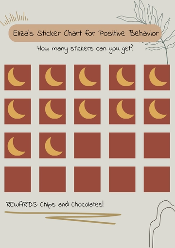 Free Boho Sticker Chart Template to Edit Online