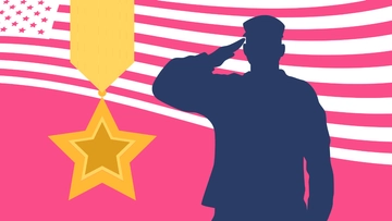 Free Veterans Day Pink Background Template to Edit Online