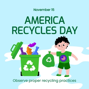 Free America Recycles Day FB Post Template to Edit Online
