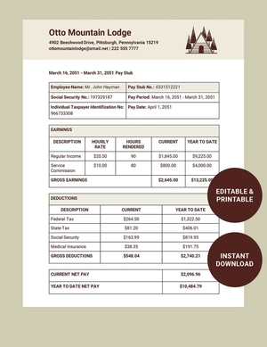 Rental Payslip Template