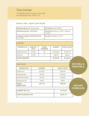 Worker Payslip Template