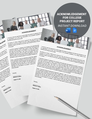 Acknowledgement For College Project Report