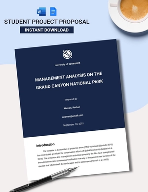 School Student Project Proposal Template