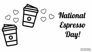 National Espresso Day Drawing Background