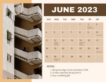 Free June 2023 Photo Calendar Template to Edit Online