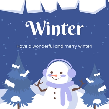 Free Winter FB Post Template to Edit Online
