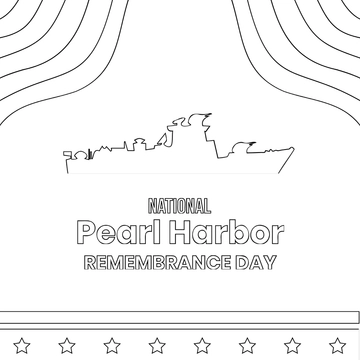 Free National Pearl Harbor Remembrance Day Drawing Clipart Template to Edit Online