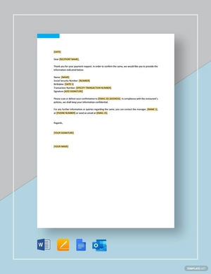 Restaurant Response to Payment Request Template