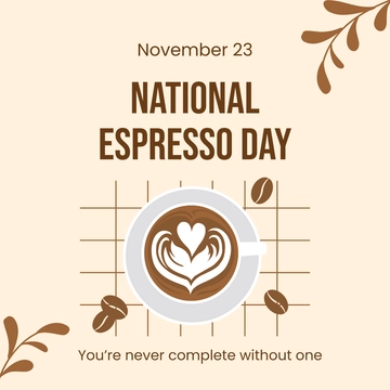 Free National Espresso Day FB Post Template to Edit Online