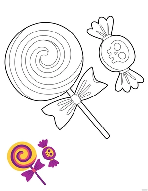 Halloween Candy Coloring Pages