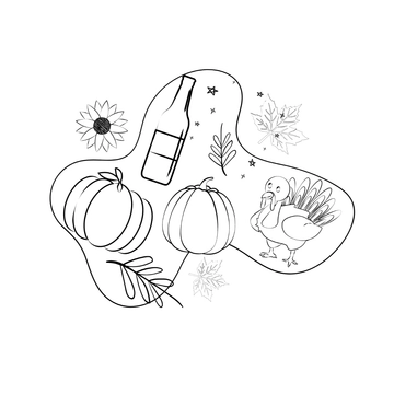 Free Thanksgiving Day Cartoon Drawing Template to Edit Online