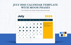 July 2025 Calendar Template With Moon Phases