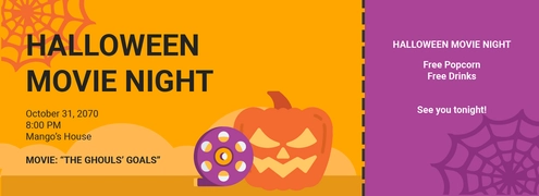 Halloween Movie Night Ticket Template