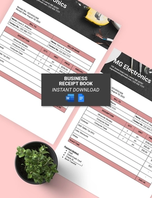 Business Receipt Book Template