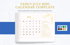 Fancy July 2025 Calendar