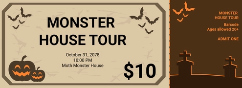 Vintage Halloween Ticket Template